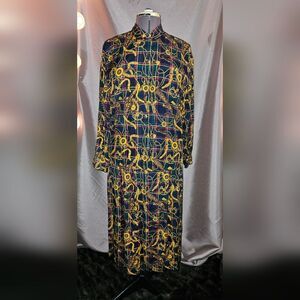 JH Collectibles Equestrian print Shirt and Skirt set, Size 16